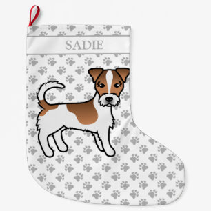 Bruine Ruwharige Jack Russell Terrier Hond & Naam Grote Kerstsok
