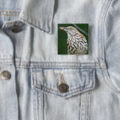 Bruine schaap met vangst van de dag vierkante button 5,1 cm (In situ)