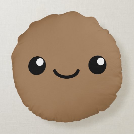 Bruine schat rond kussen (Achterkant)