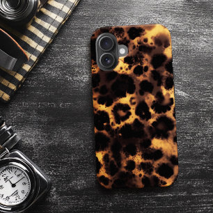 Bruine Schildpad Schildpad Sneeuw Leopard Print iPhone 16 Hoesje