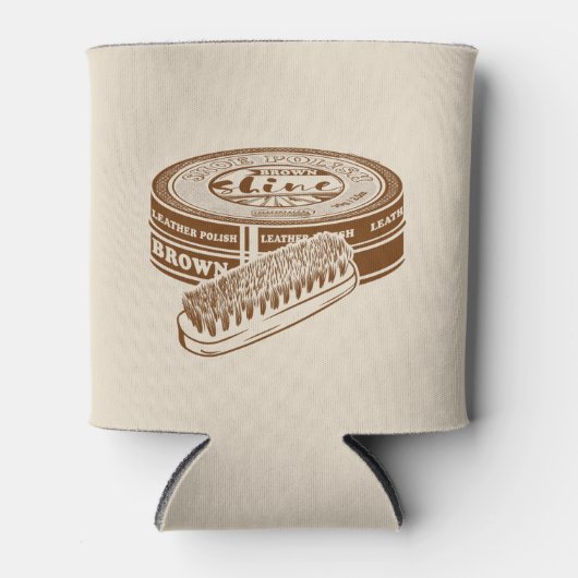 Bruine schoen polish tin blikjeskoeler (Voorkant)