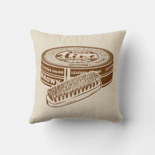 Bruine schoen polish tin kussen