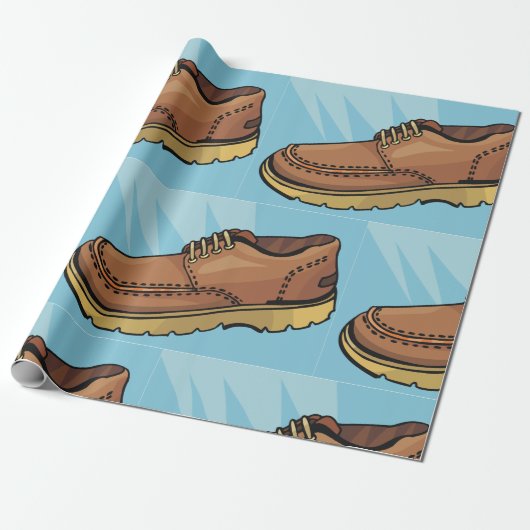 Bruine schoenen voetverzorgingswikkelpapier cadeaupapier (Uitgerold)