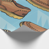 Bruine schoenen voetverzorgingswikkelpapier cadeaupapier (Hoek)