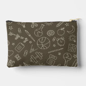 Bruine School elementen Potlood hoesje/tas Etui (Achterkant)