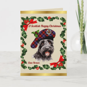 Bruine Scottie hond gepersonaliseerde Xmas Kaart