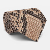 Bruine slangenhuid look stropdas (Opgerold)