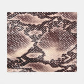 Bruine slangenlederen textuur fleece deken (Voorkant (Horizontaal))