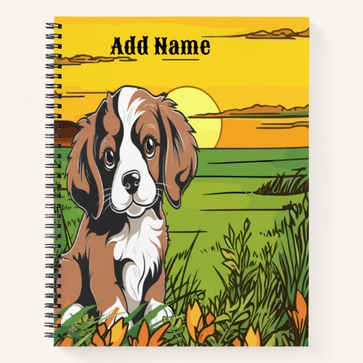 Bruine spaniël notitieboek (Voorkant)