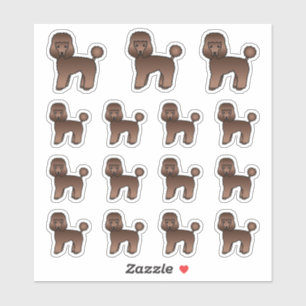 Bruine Speelgoed Poodle Cute-tekenfilms Sticker