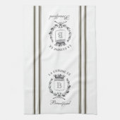 Bruine  stijl Franse zak met aangepaste naam Theedoek (Verticaal)