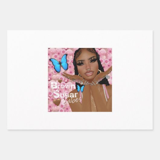 Bruine Sugar Babes Gift Wrap 13 Inpakpapier Vel (Voorkant)