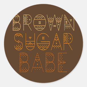 Bruine suiker Babe Melanin Girl Vrouwen Ronde Sticker
