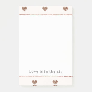 Bruine Suiker Blush Roze Glitter Harten Post-it® Notes