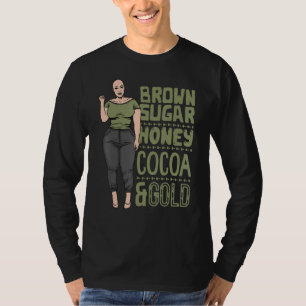 Bruine Suiker Honing Cocoa Black Queen Plus Size V T-shirt