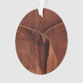 Bruine suiker met riem en sluiting ornament (voorkant)