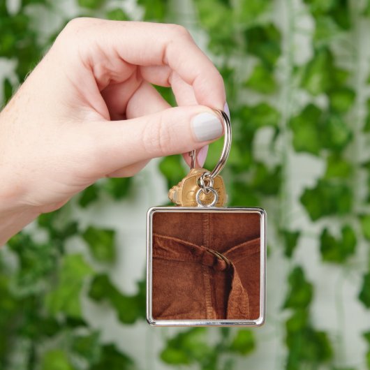 Bruine suiker met riem en sluiting sleutelhanger (Hand)