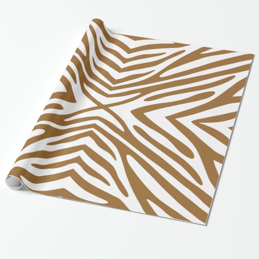 Bruine suiker Neutraal Zebra Cadeaupapier (Uitgerold)
