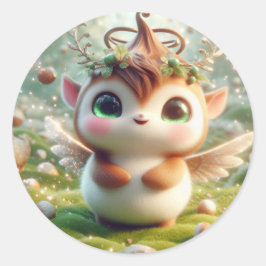 Bruine suiker ronde sticker