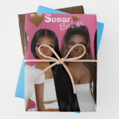 Bruine suikerbabes Gift Wrap 6 Inpakpapier Vel (In situ)