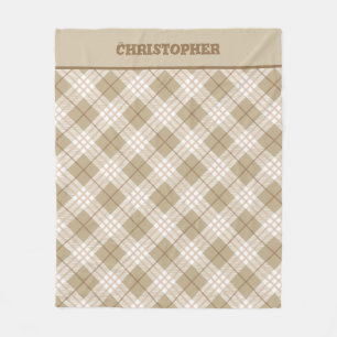 Bruine taan beige buffelbogen met dubbele diameter fleece deken