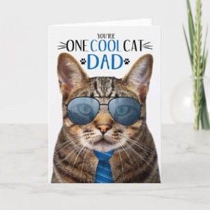Bruine Tabby Cat Vaderdag One Cool Cat Feestdagen Kaart