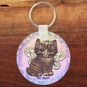 Bruine tabby kat Fee Sleutelhanger (Voorkant)