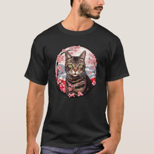 Bruine Tabby Kat Kersenbloesem Grappig Huisdier Bl T-shirt