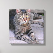 Bruine tablet in openlucht canvas afdruk (Voorkant)