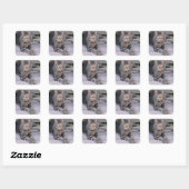 Bruine tablet in openlucht vierkante sticker (Vel)