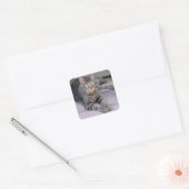 Bruine tablet in openlucht vierkante sticker (Envelop)