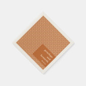 Bruine Tan Mid Mod Geometric Chic Weduwnaar Aangep Servet (Hoek)