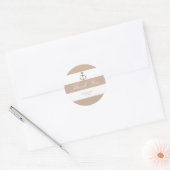 Bruine Taupe & Witte Gestreepte Anker Stickers (Envelop)
