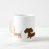 Bruine Teckel Koffie Mok Classic Sausage Dog (Voorkant links)