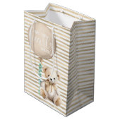 Bruine Teddy Bear Baby shower Gift Bag Medium Cadeauzakje (Achterkant Gekanteld)