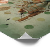  bruine Teddy Bear en Polkadots Poster (Hoek)