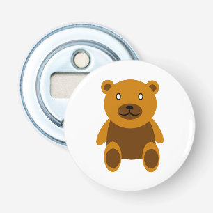 Bruine teddybeer clipart button flesopener