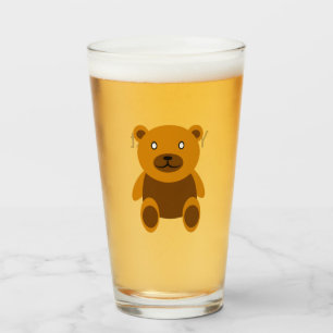 Bruine teddybeer clipart glas