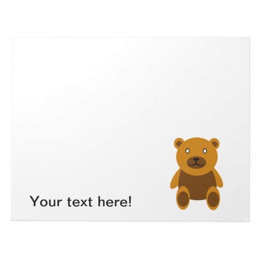 Bruine teddybeer clipart notitieblok (Voorkant)