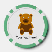 Bruine teddybeer clipart poker chips (Achterkant)