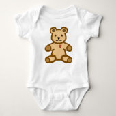 Bruine teddybeer met liefdeshart romper (Voorkant)