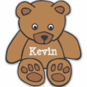 bruine teddybeer op maat sticker (Voorkant)