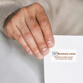 Bruine teksten Bedrijfs adreslabel Etiket