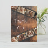 Bruine Textuur Film Strip Foto Dank u kaart (Staand voorkant)