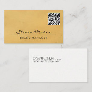 Bruine Textuur   QR Code Visitekaartje