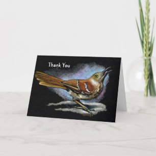 Bruine Thrasher: Vogel: De Kunst van het wild: Bedankkaart