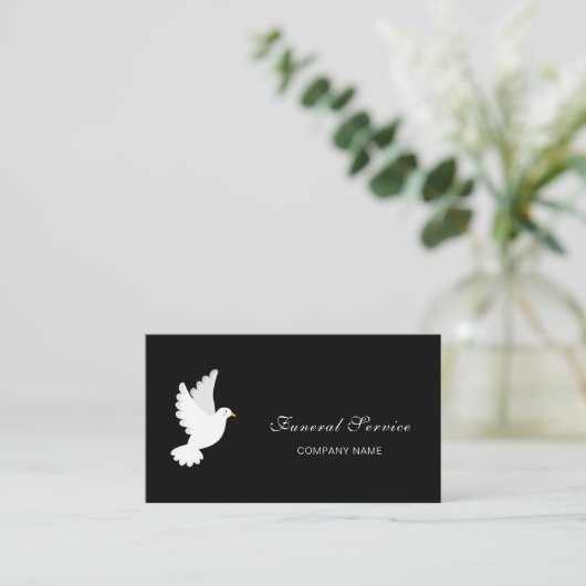 Bruine thuisservice zwarte witte duif QR-code Visitekaartje (Staand voorkant)