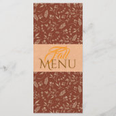 Bruine tinten Herfst Herfstbladeren Plat Menu (Achterkant)