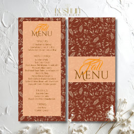 Bruine tinten Herfst Herfstbladeren Plat Menu