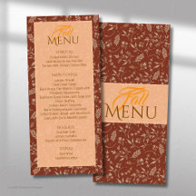 Bruine tinten Herfst Herfstbladeren Plat Menu
